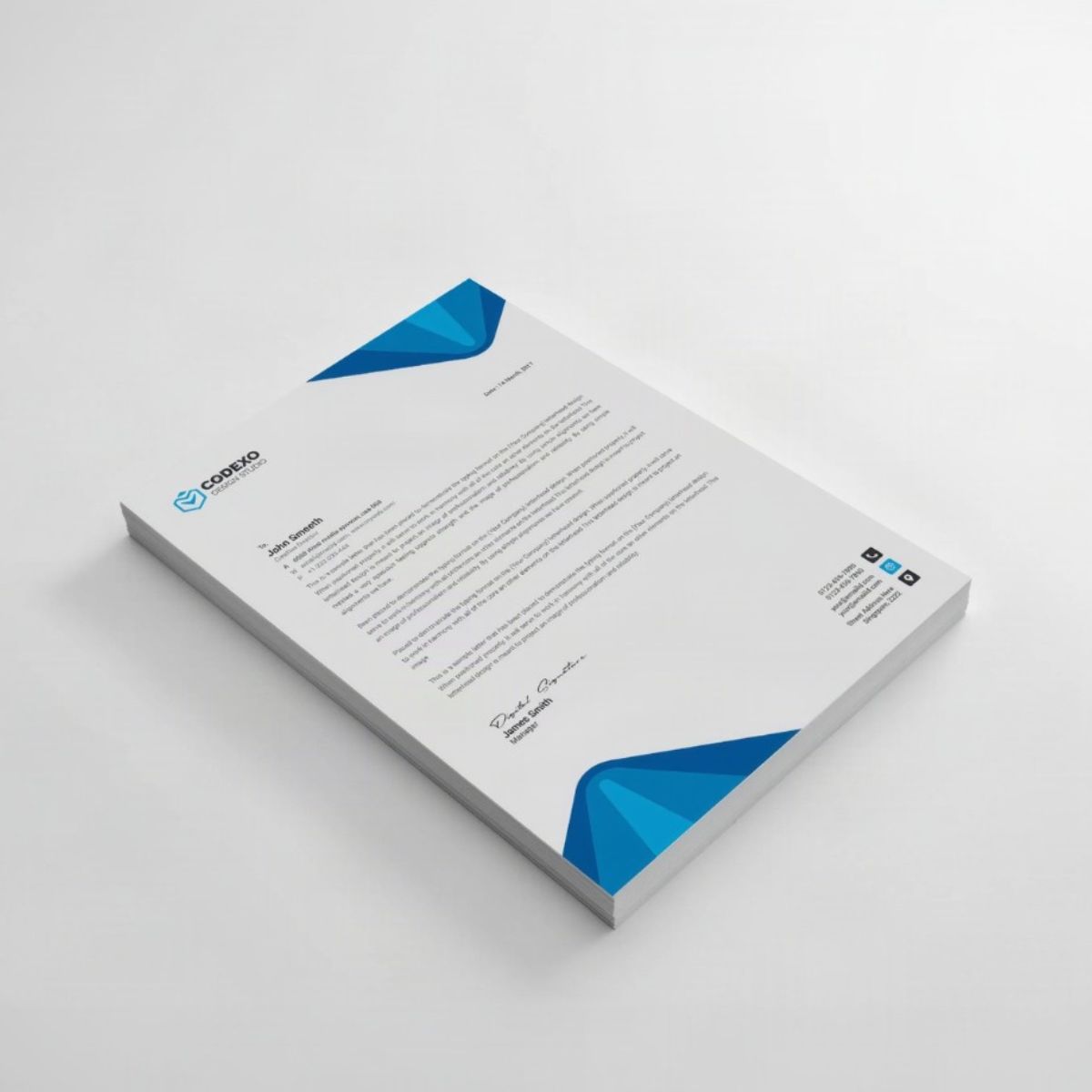 Corporate printed letterheads
