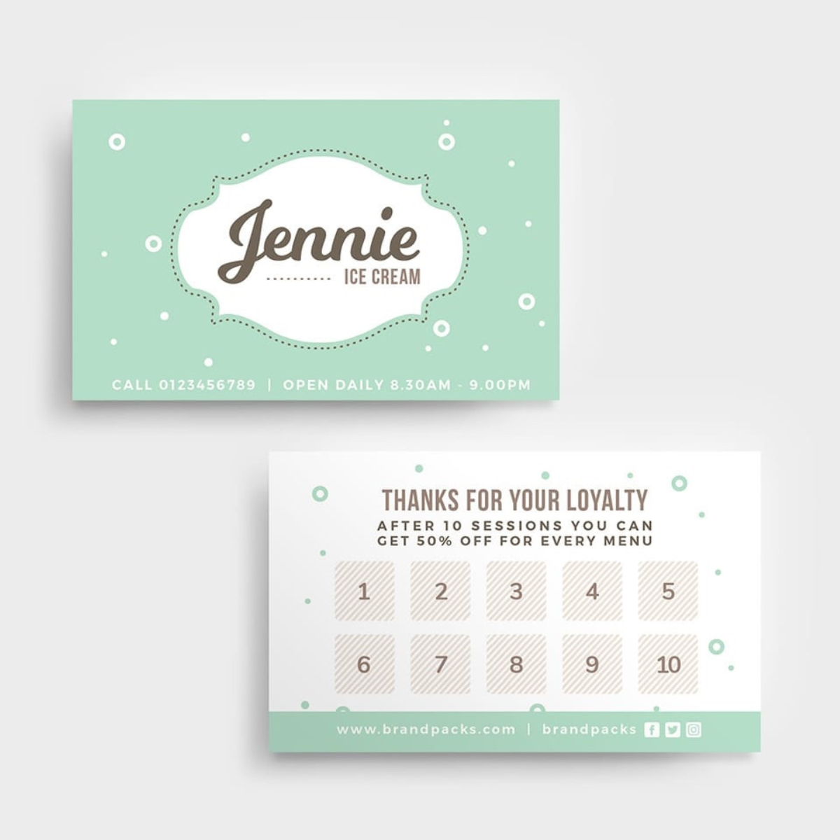 Ice cream shop loyalty card