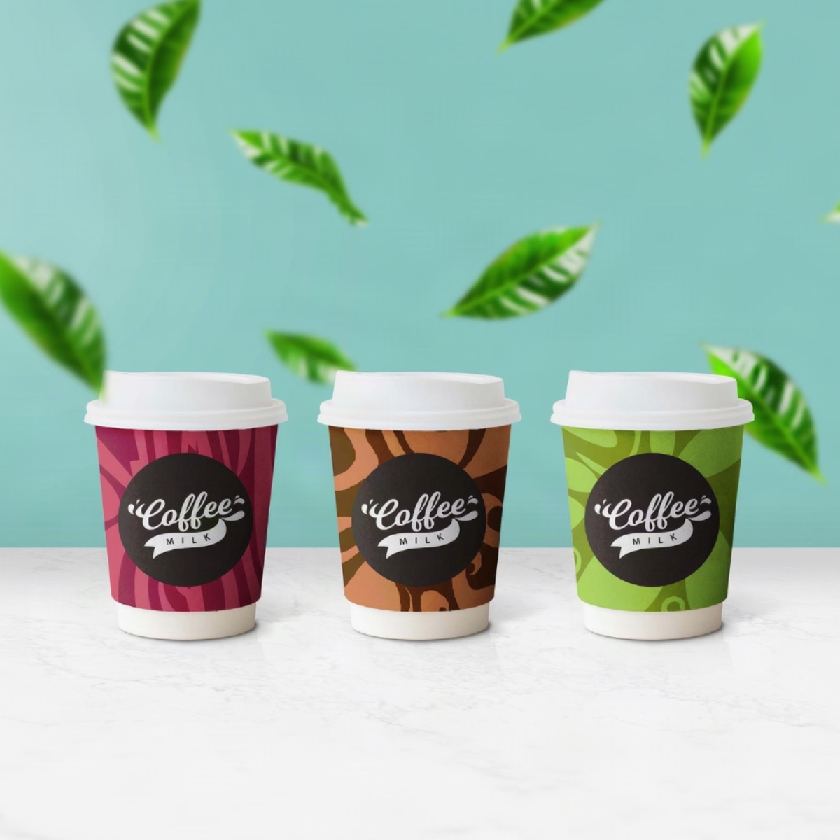 logo Printed Paper cups with lid