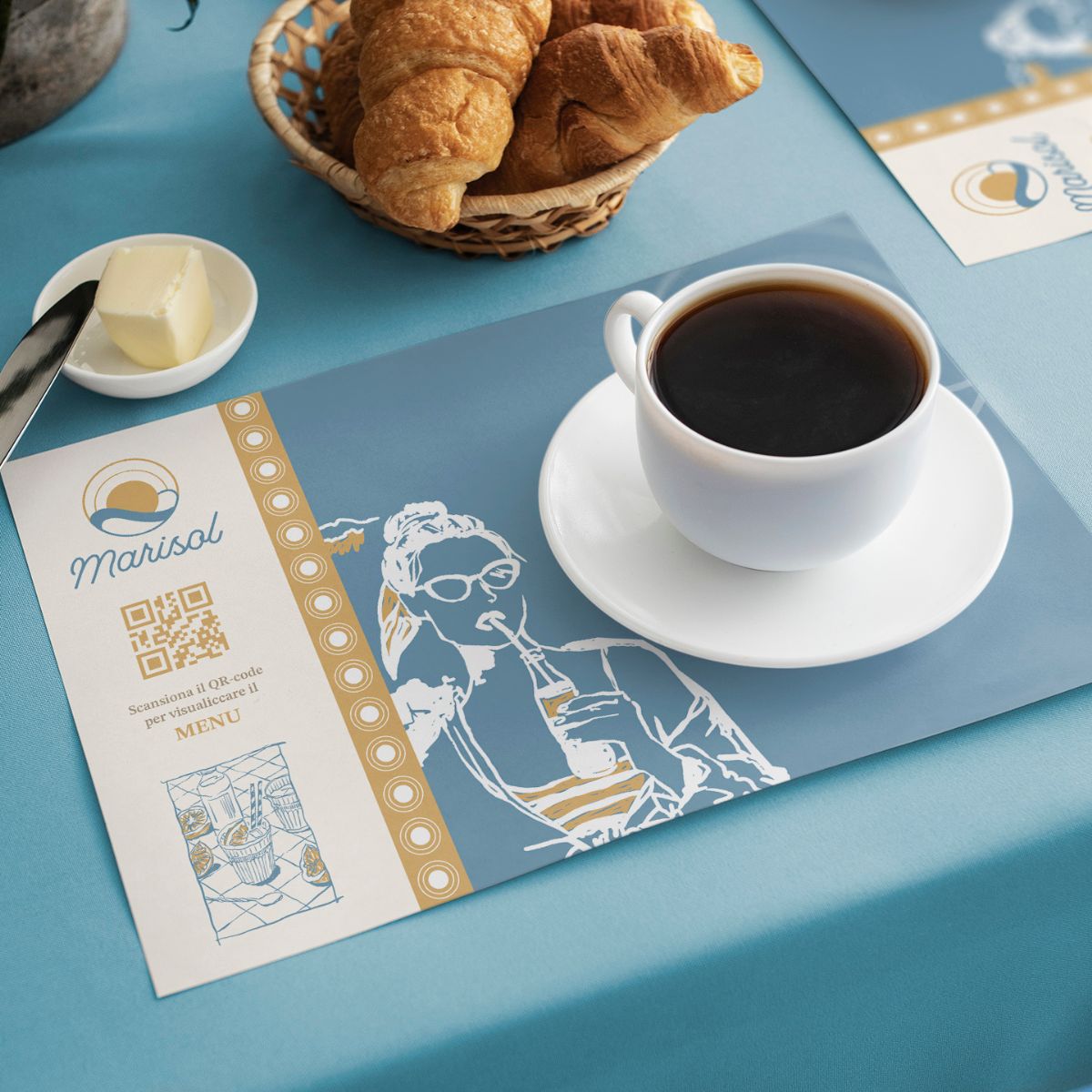 Table placemat with custom printing with logo and company details