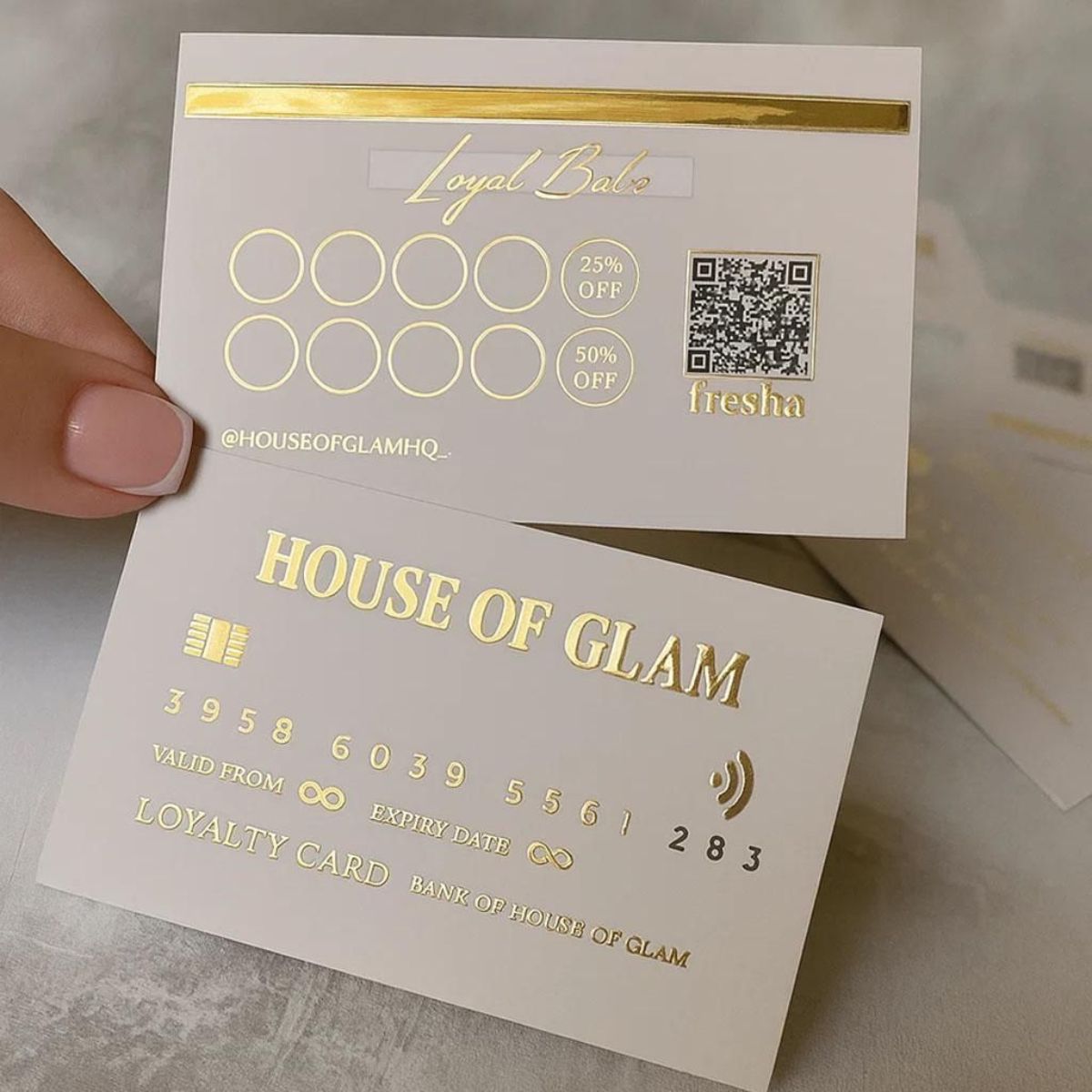 premium loyalty card with gold foil