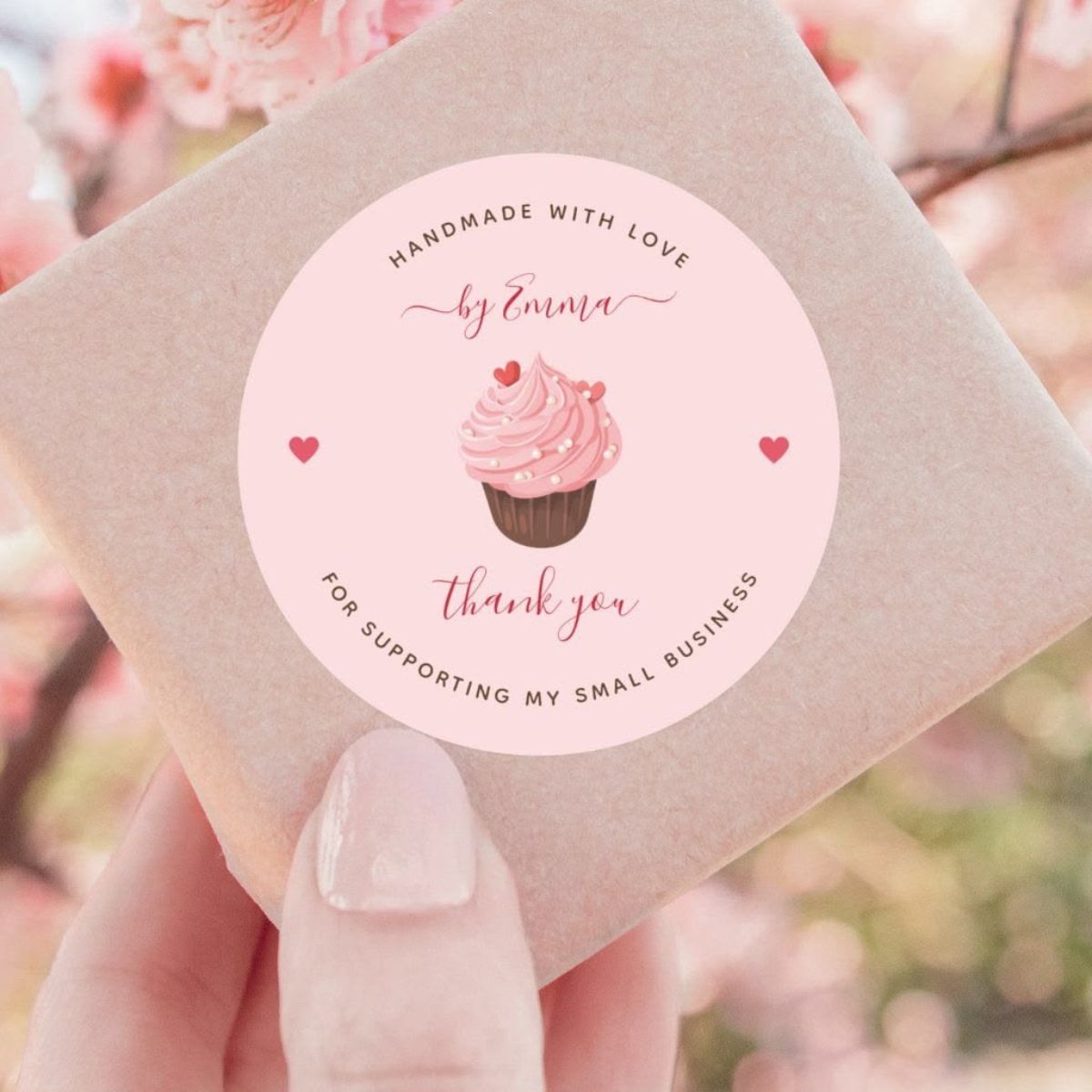 small business cup cake shop round sticker