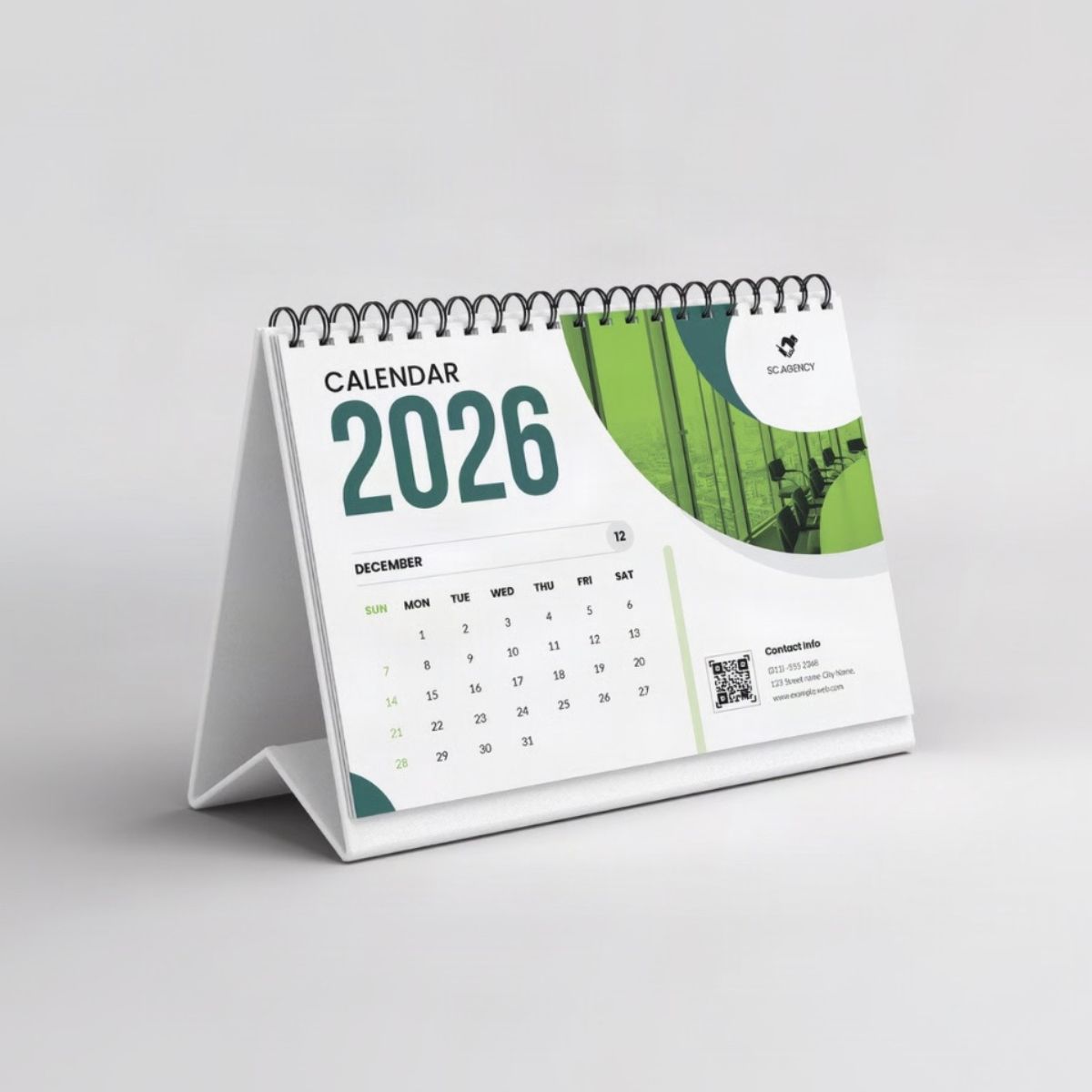 table top calendars with company branding wire binding