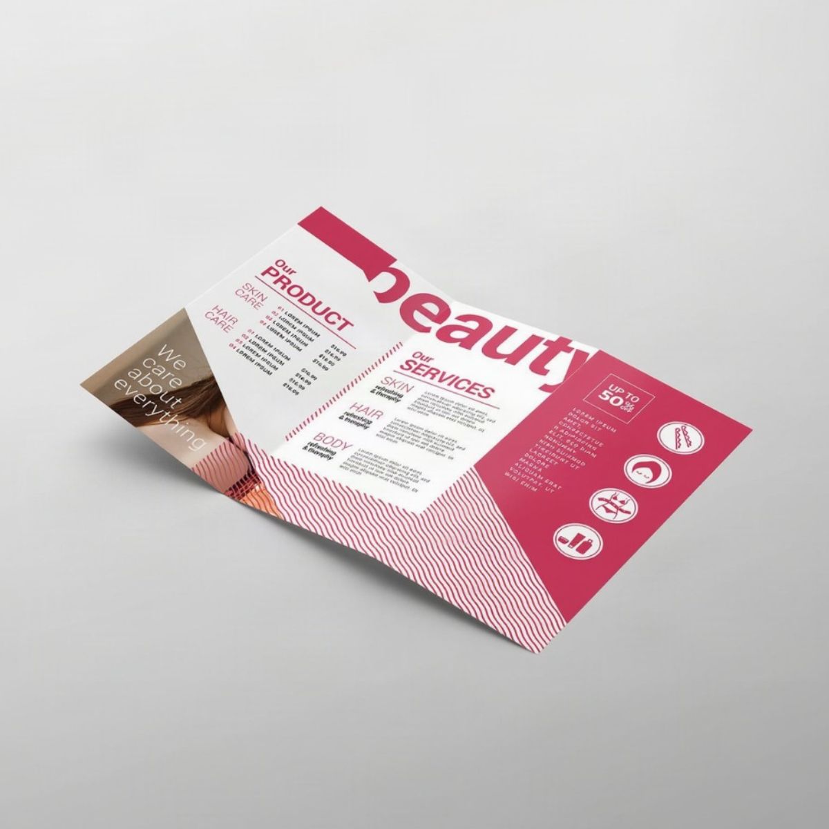 trifold brochure inside open view