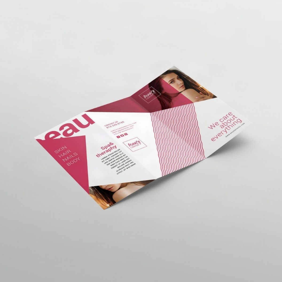 trifold brochure outside open view