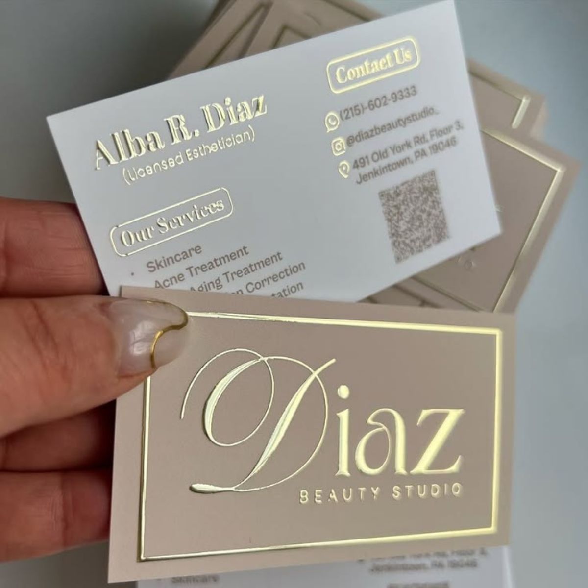 3D gold foiling business cards