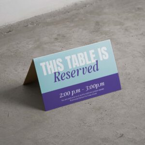 folded invitation place cards for tables