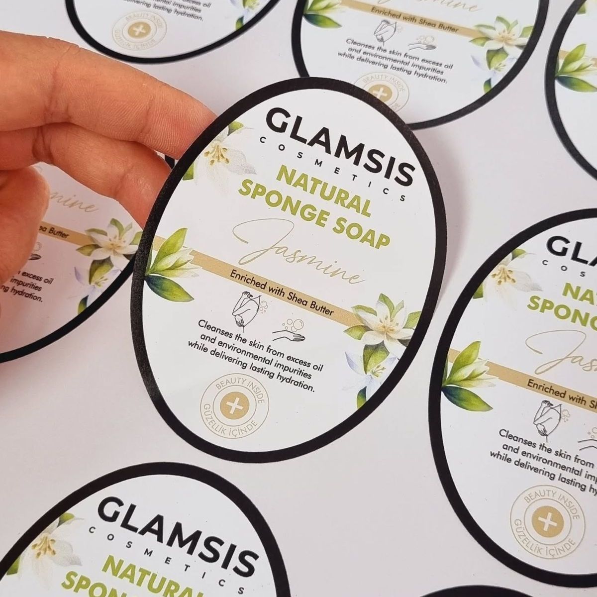 custom shape packaging label sticker