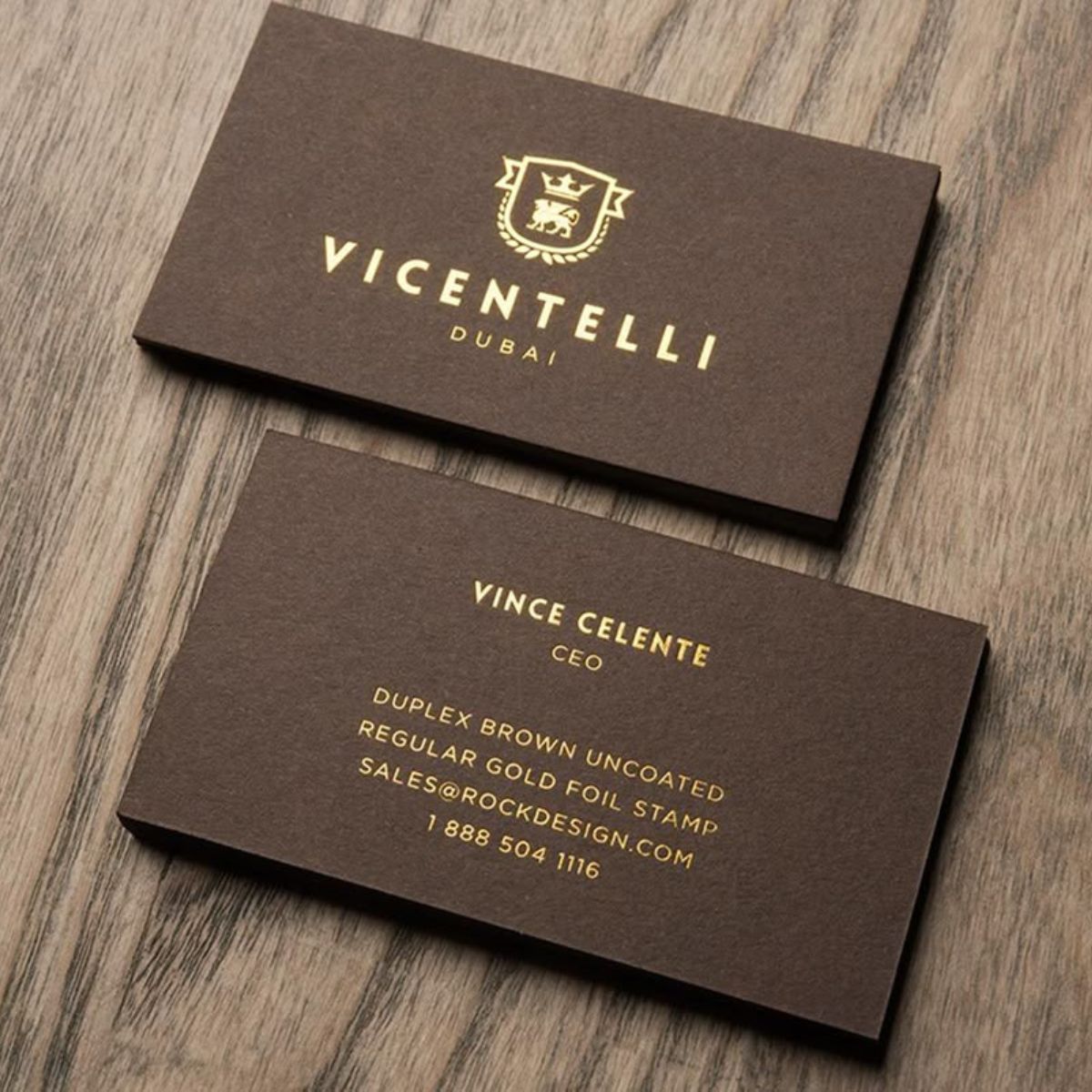 gold foiling business cards