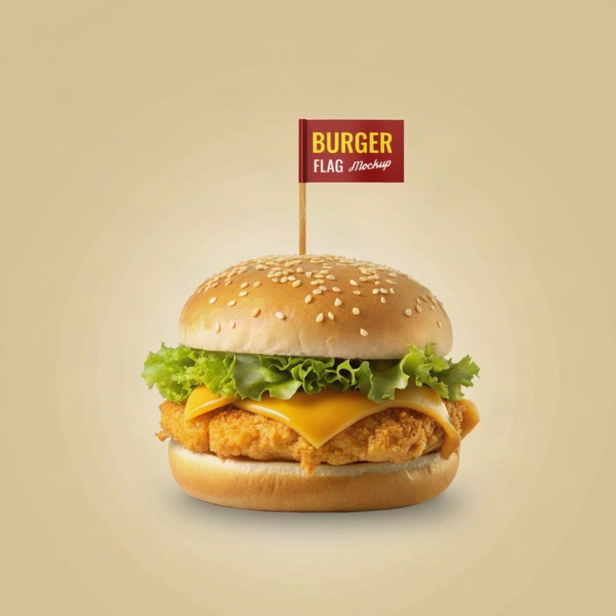toothpick flag on burger | food pick with logo